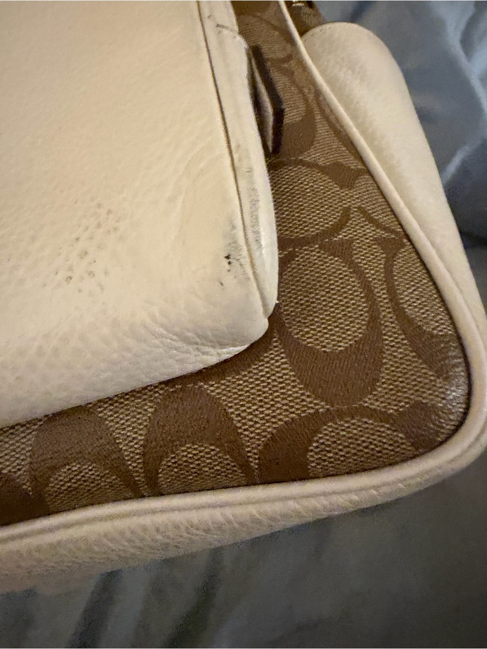 Coach Two-Tone Signature Mini Backpack in Brown & Cream - Picture 5 of 6